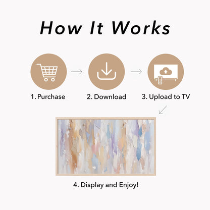 Pastel Vertical Brushstroke Frame TV Art displayed on a TV
