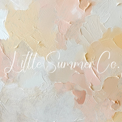 Soft Blush Cream Brushstroke Frame TV Art displayed on a TV