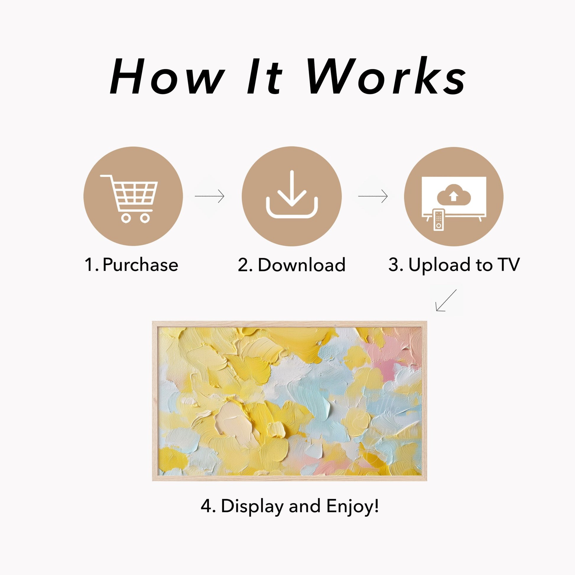 Pastel Brushstroke Splash Frame TV Art displayed on a TV