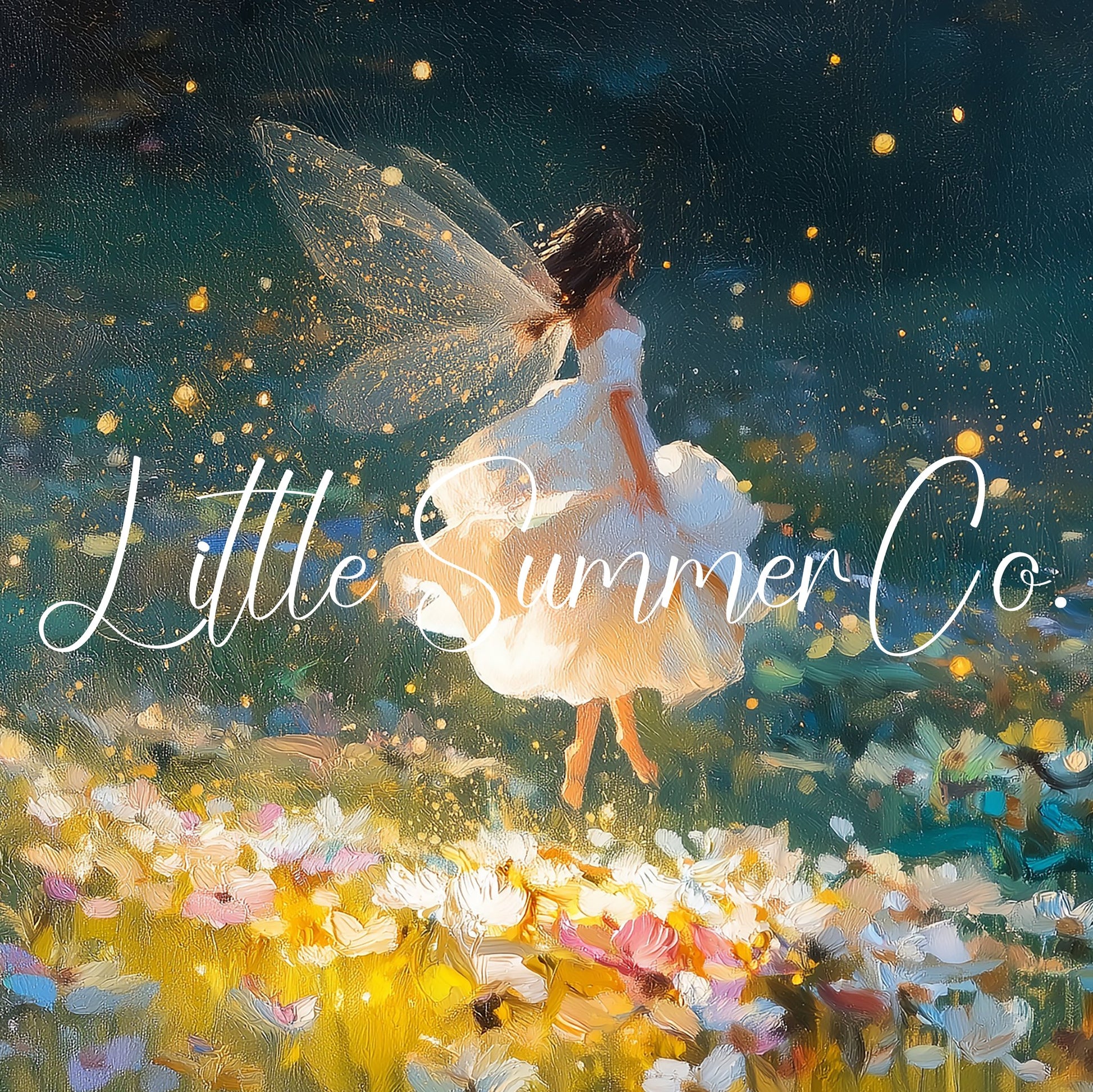 Fairy and Fireflies Frame TV Art displayed on a TV