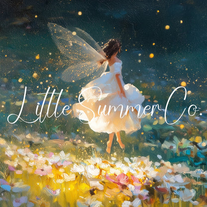 Fairy and Fireflies Frame TV Art displayed on a TV