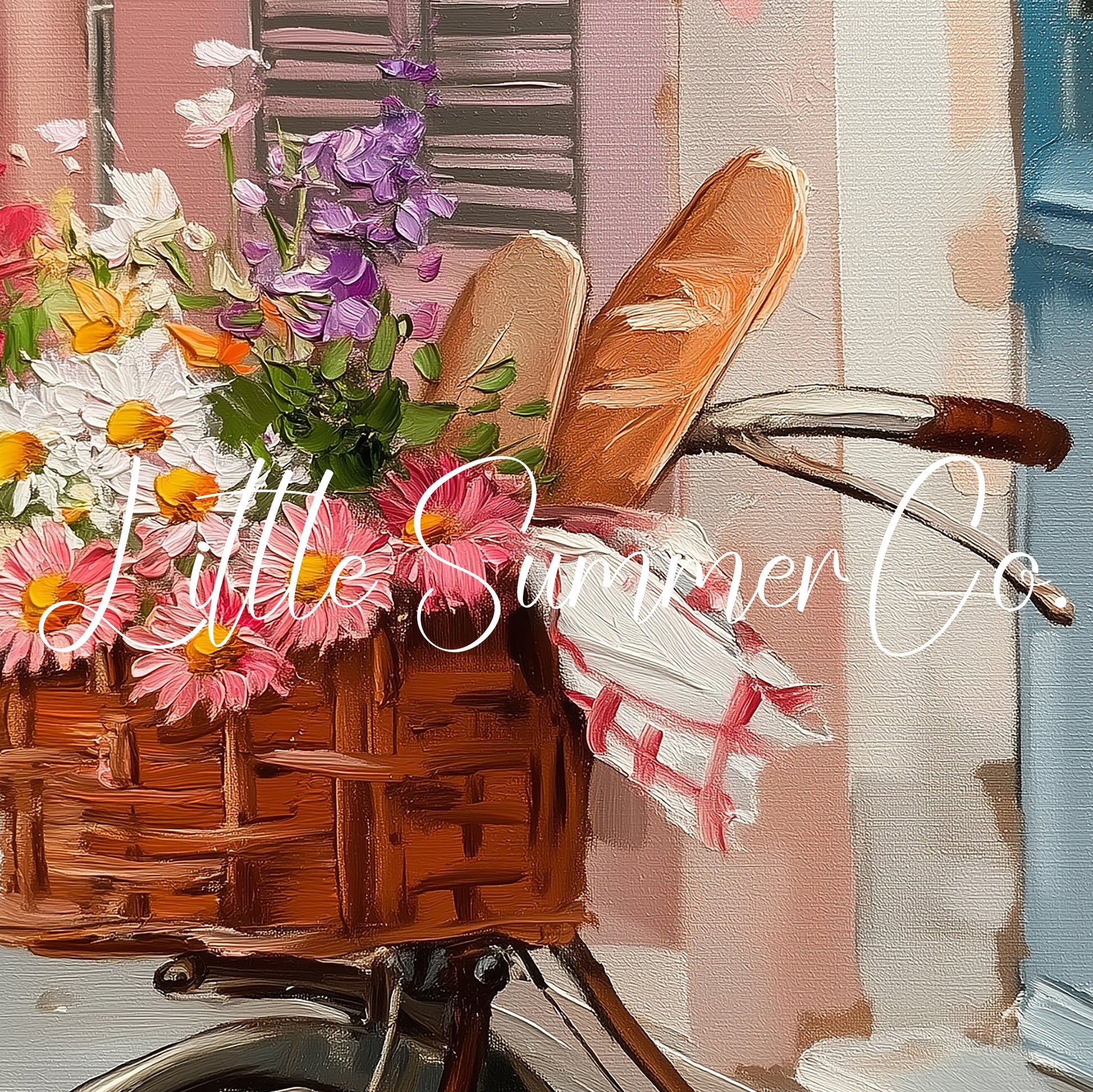 Bicycle with Flower Basket Frame TV Art displayed on a TV