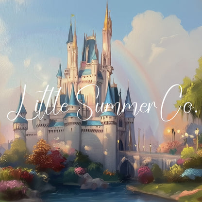 Fairytale Castle with Rainbow Frame TV Art displayed on a TV