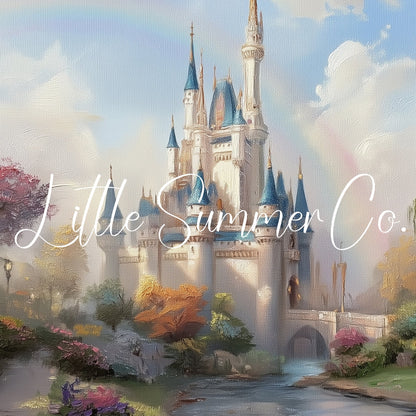 Fairytale Castle by River Frame TV Art displayed on a TV