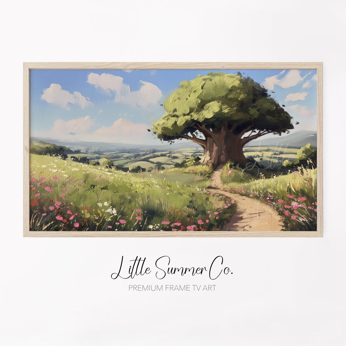 Magical Meadow Tree Frame TV Art displayed on a TV