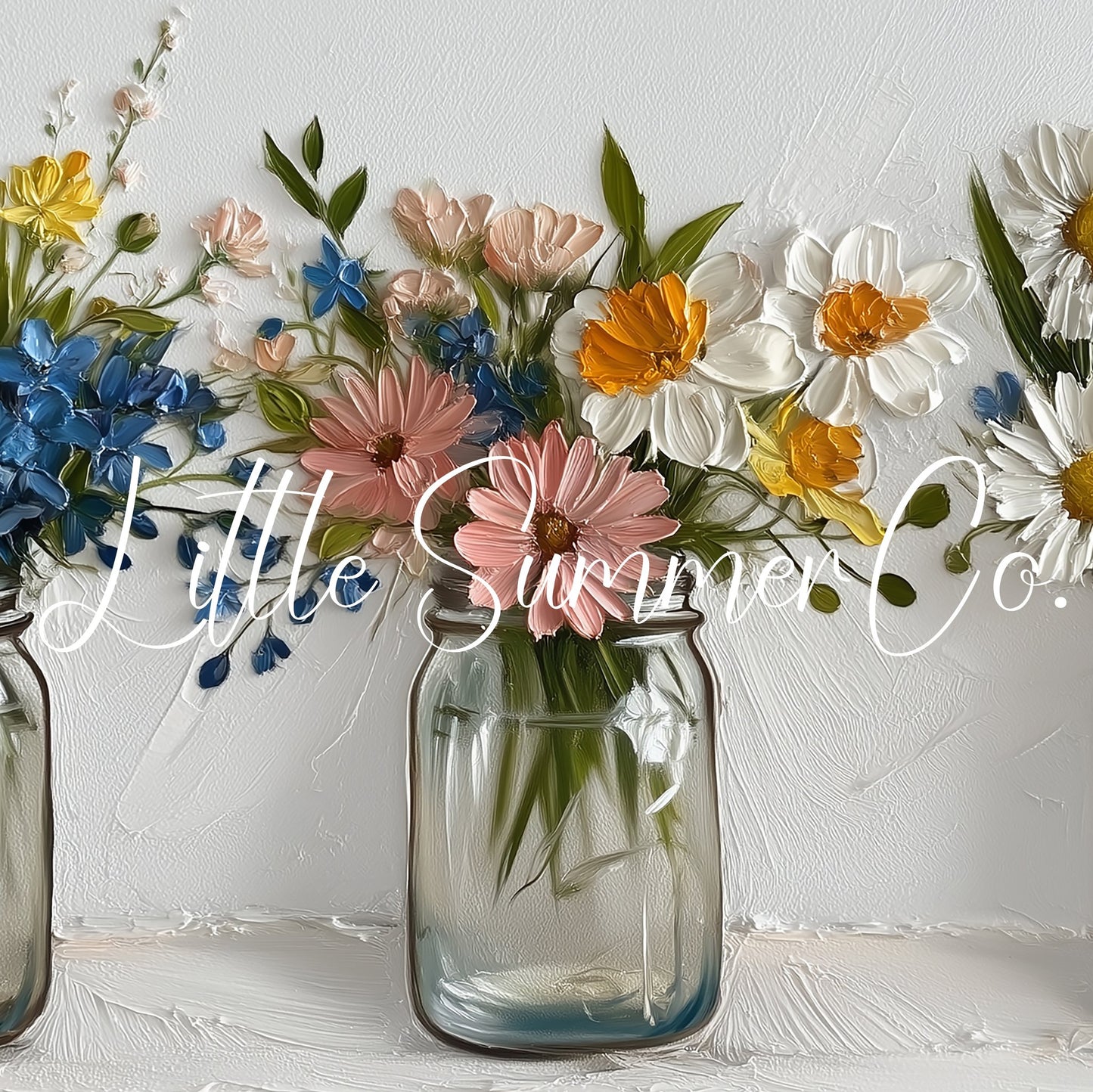Three Wildflower Jars Frame TV Art displayed on a TV