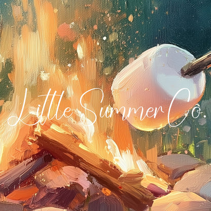 Campfire Marshmallow Toasting Frame TV Art displayed on a TV