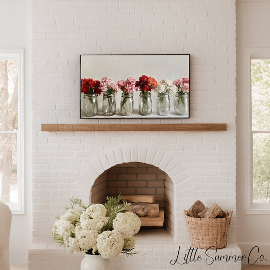 Carnations in Jars Frame TV Art displayed on a TV