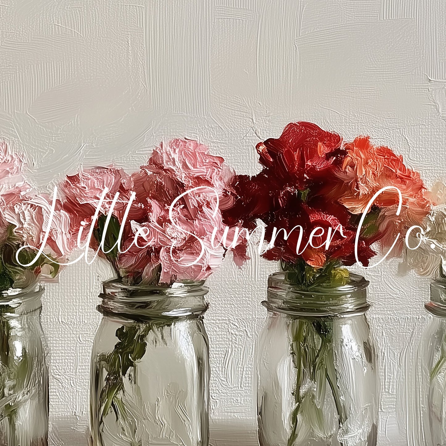 Carnations in Jars Frame TV Art displayed on a TV