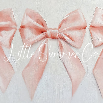 Pink Ribbon Bows Frame TV Art displayed on a TV