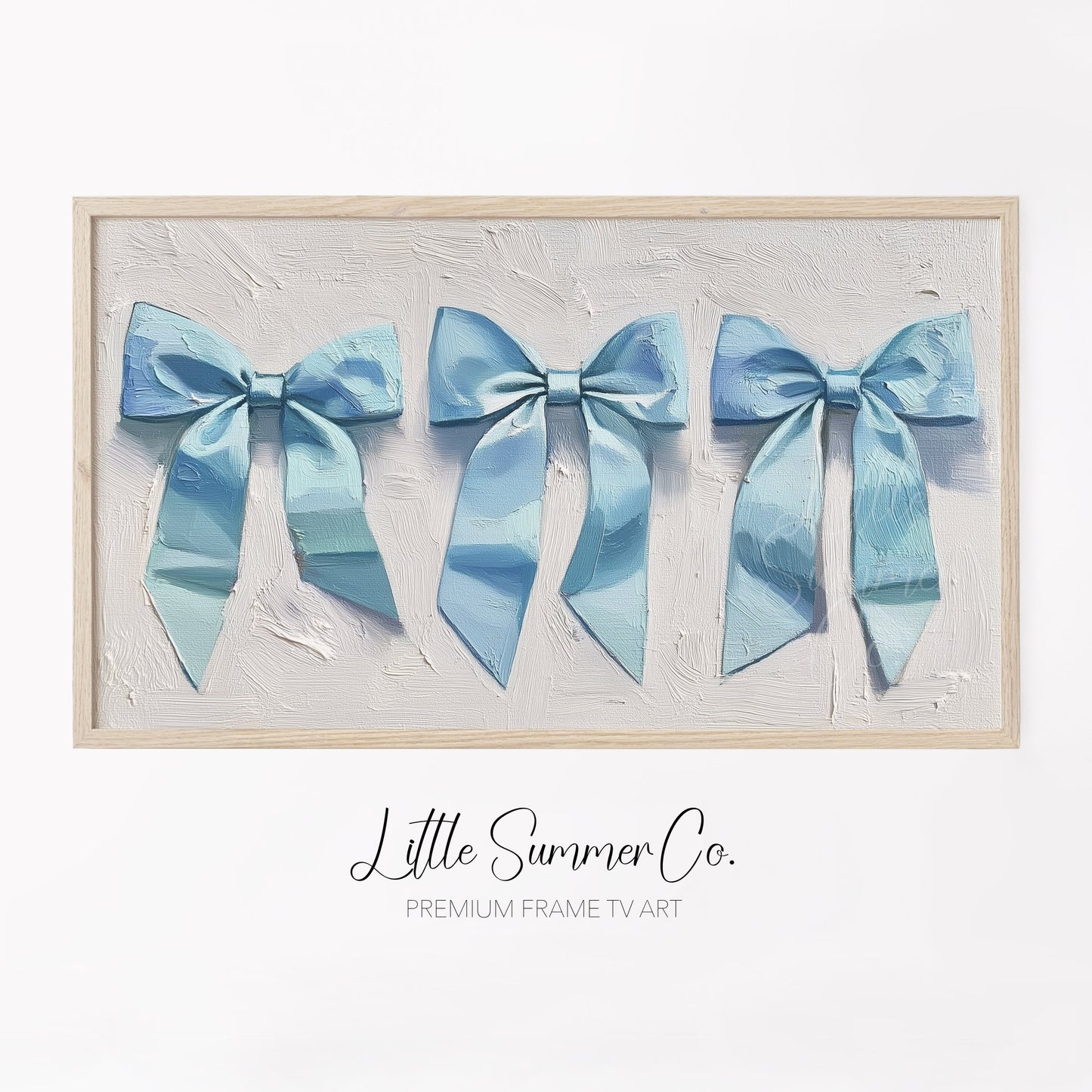 Blue Ribbon Bows Frame TV Art displayed on a TV