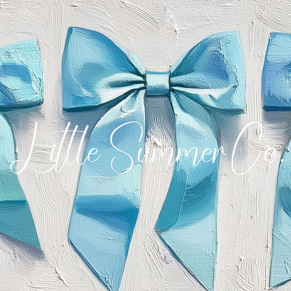 Blue Ribbon Bows Frame TV Art displayed on a TV