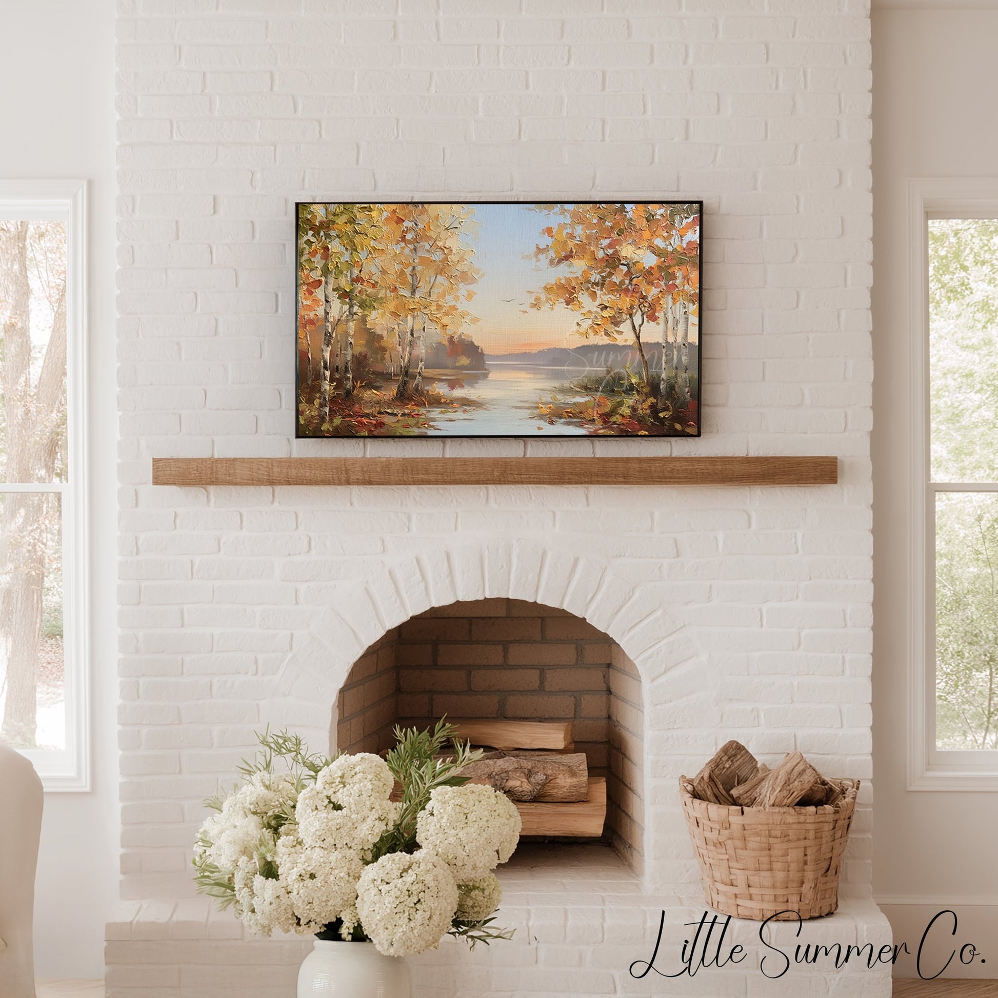 Birch Lake Frame TV Art displayed on a TV