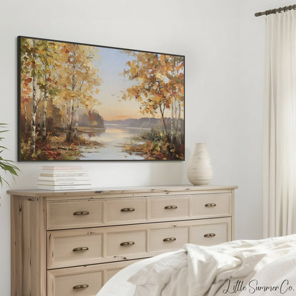Birch Lake Frame TV Art displayed on a TV