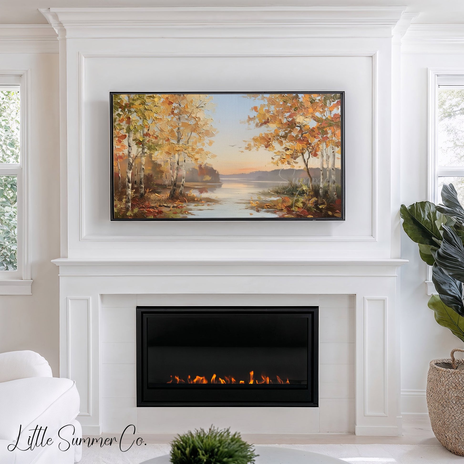 Birch Lake Frame TV Art displayed on a TV