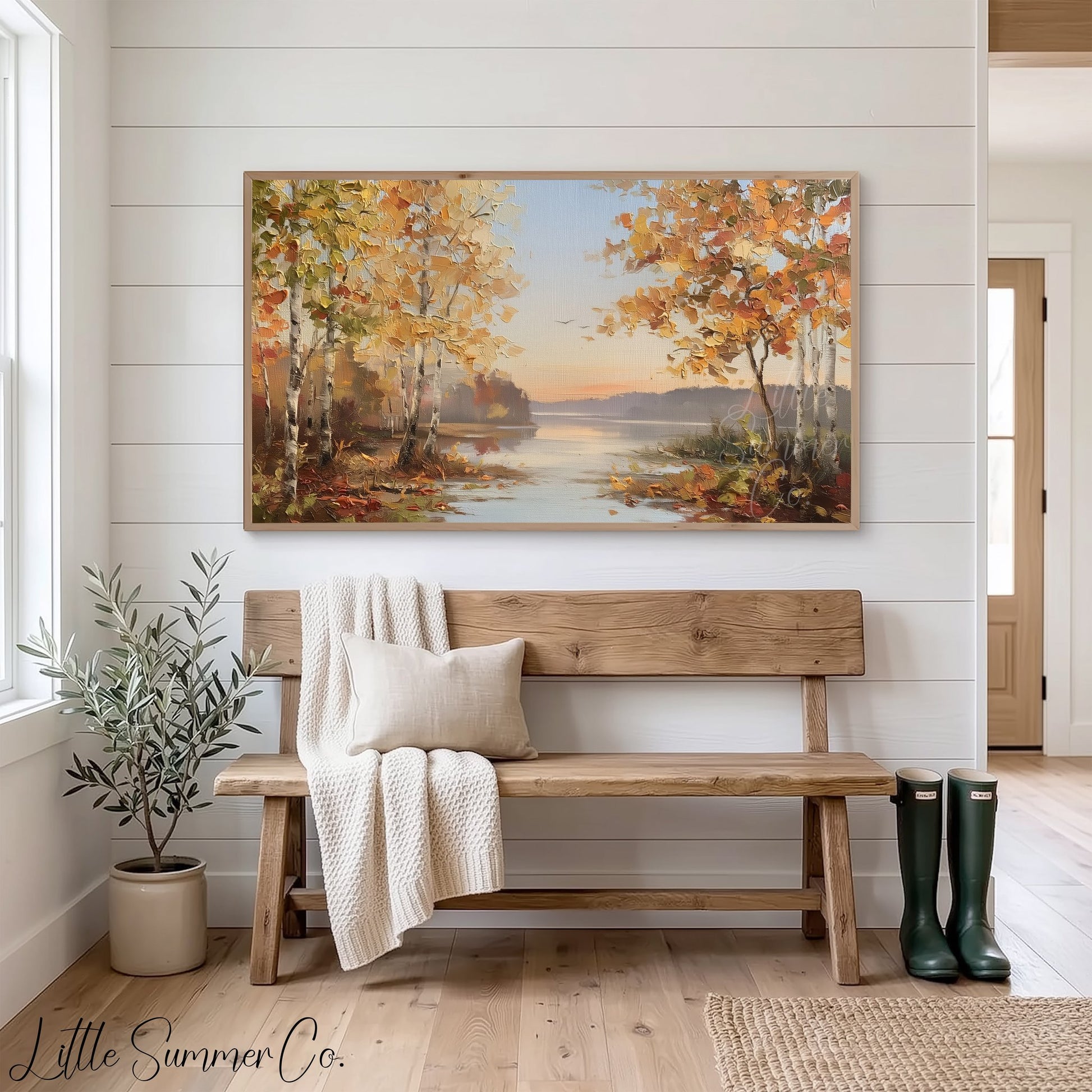 Birch Lake Frame TV Art displayed on a TV