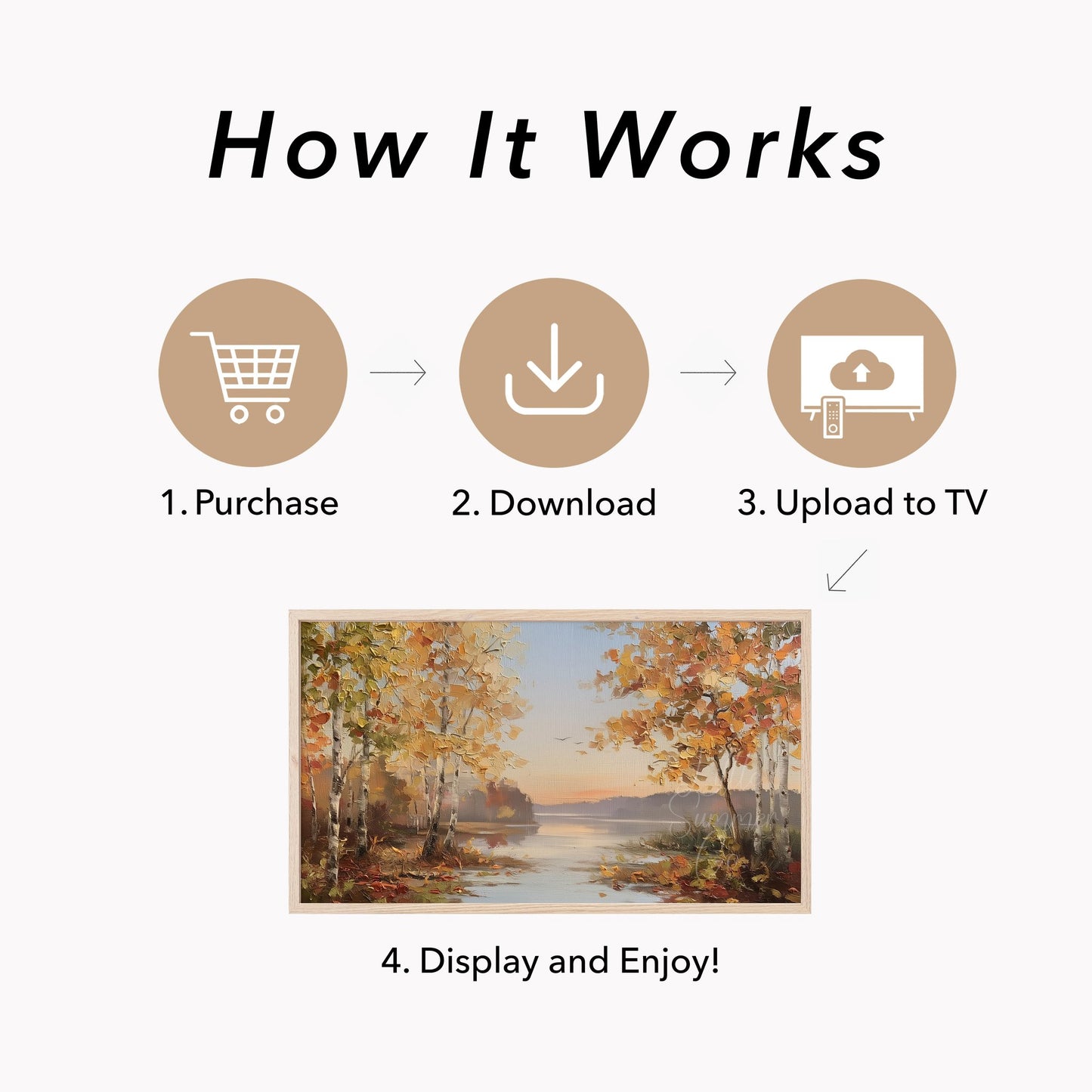Birch Lake Frame TV Art displayed on a TV