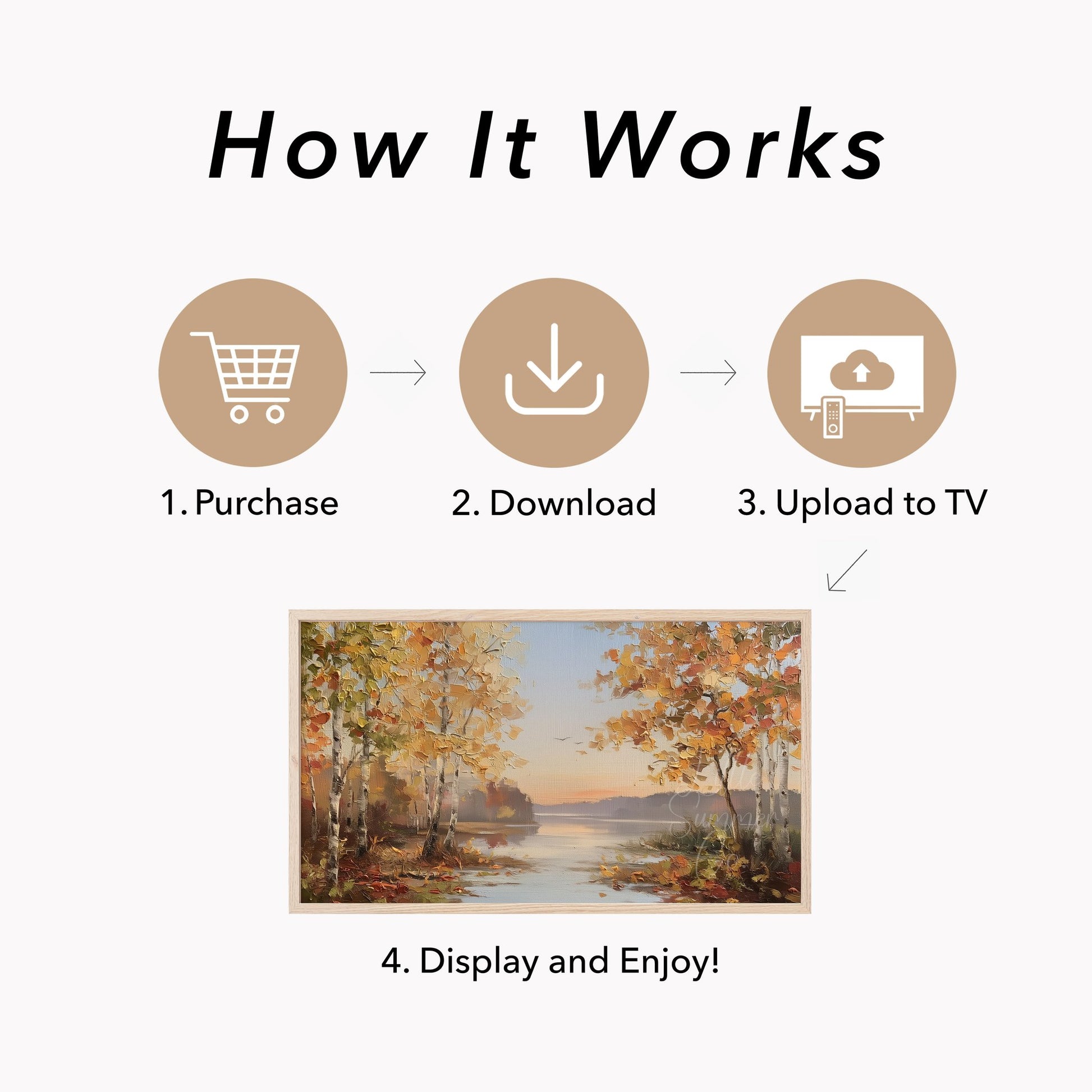 Birch Lake Frame TV Art displayed on a TV