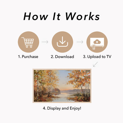 Birch Lake Frame TV Art displayed on a TV