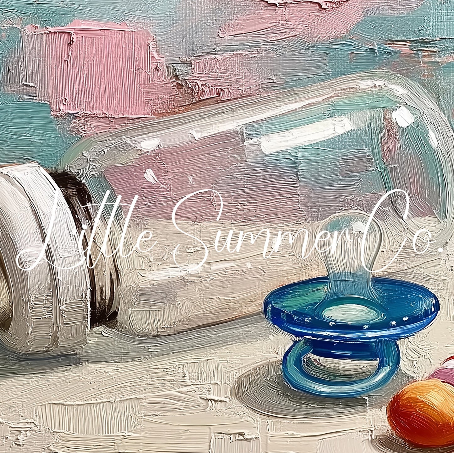 Baby Bottle and Rattle Frame TV Art displayed on a TV