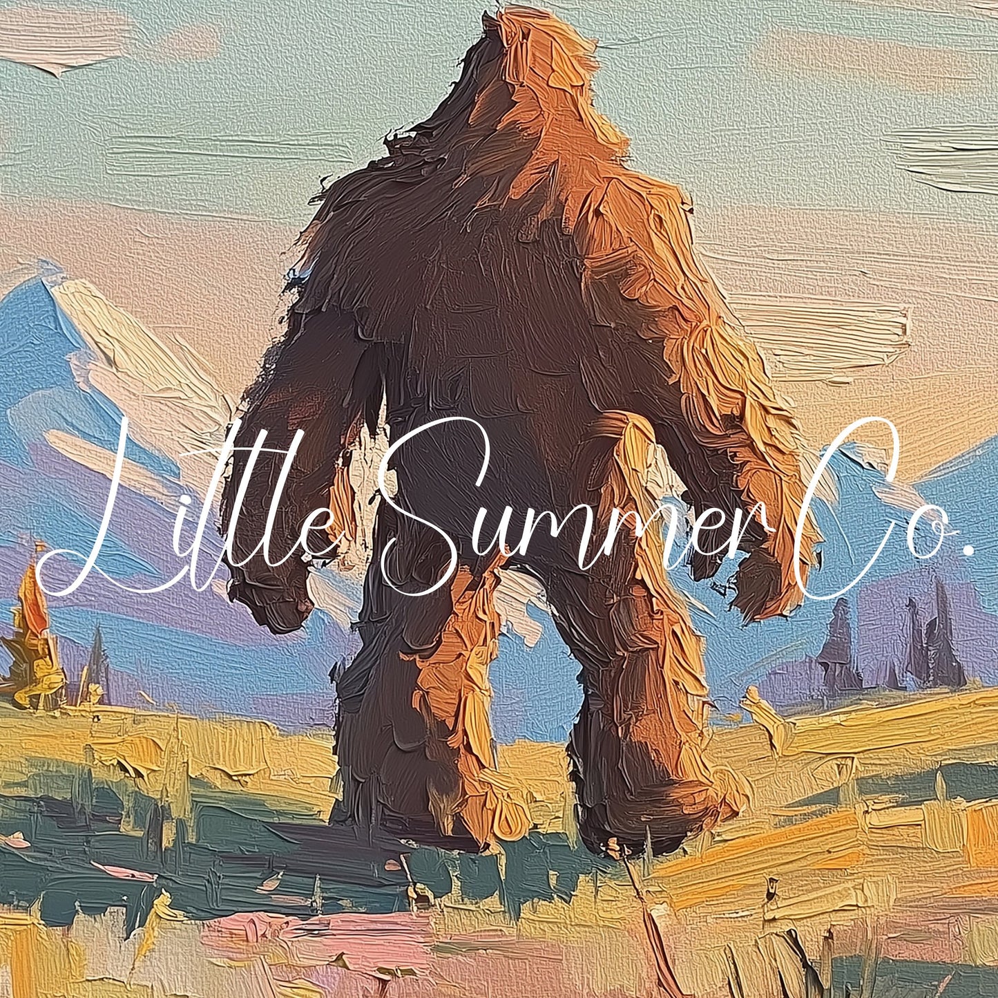 Mountain Bigfoot Frame TV Art displayed on a TV