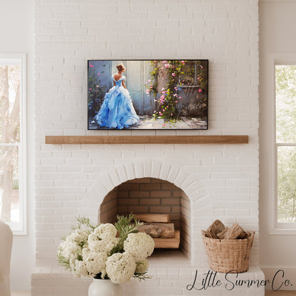 Fairy Tale Princess Frame TV Art displayed on a TV