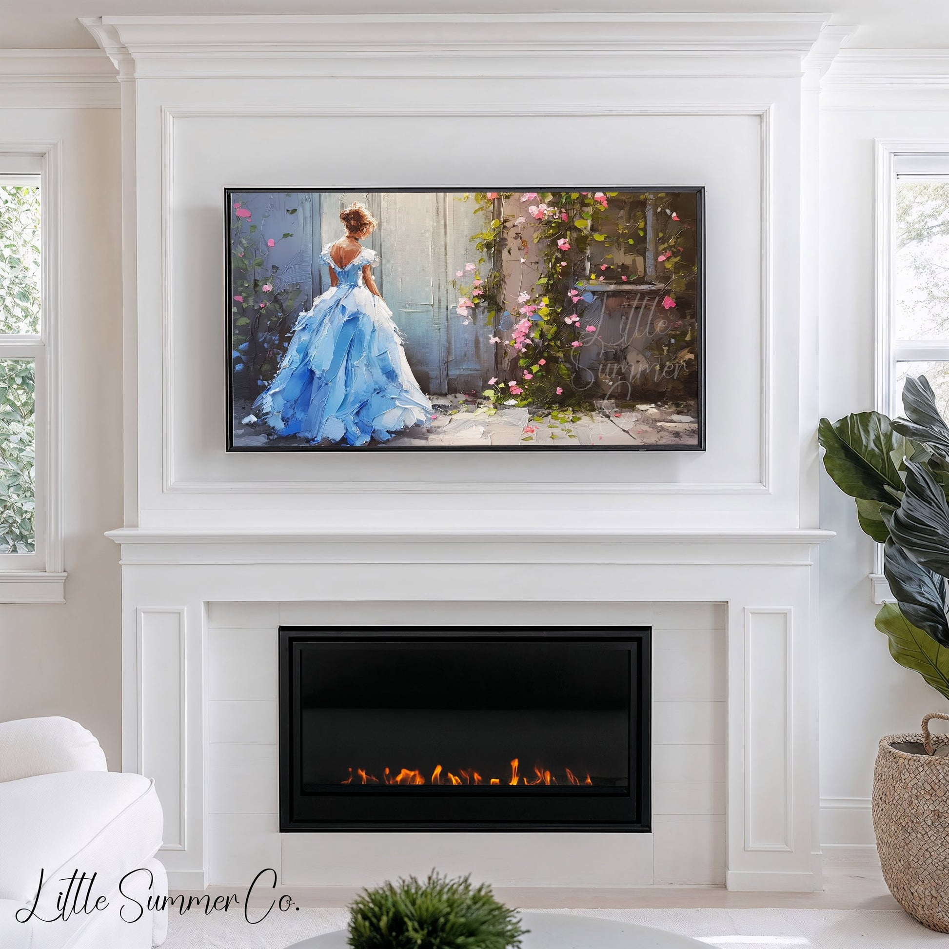 Fairy Tale Princess Frame TV Art displayed on a TV