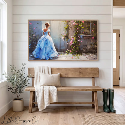 Fairy Tale Princess Frame TV Art displayed on a TV