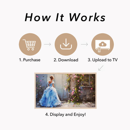 Fairy Tale Princess Frame TV Art displayed on a TV