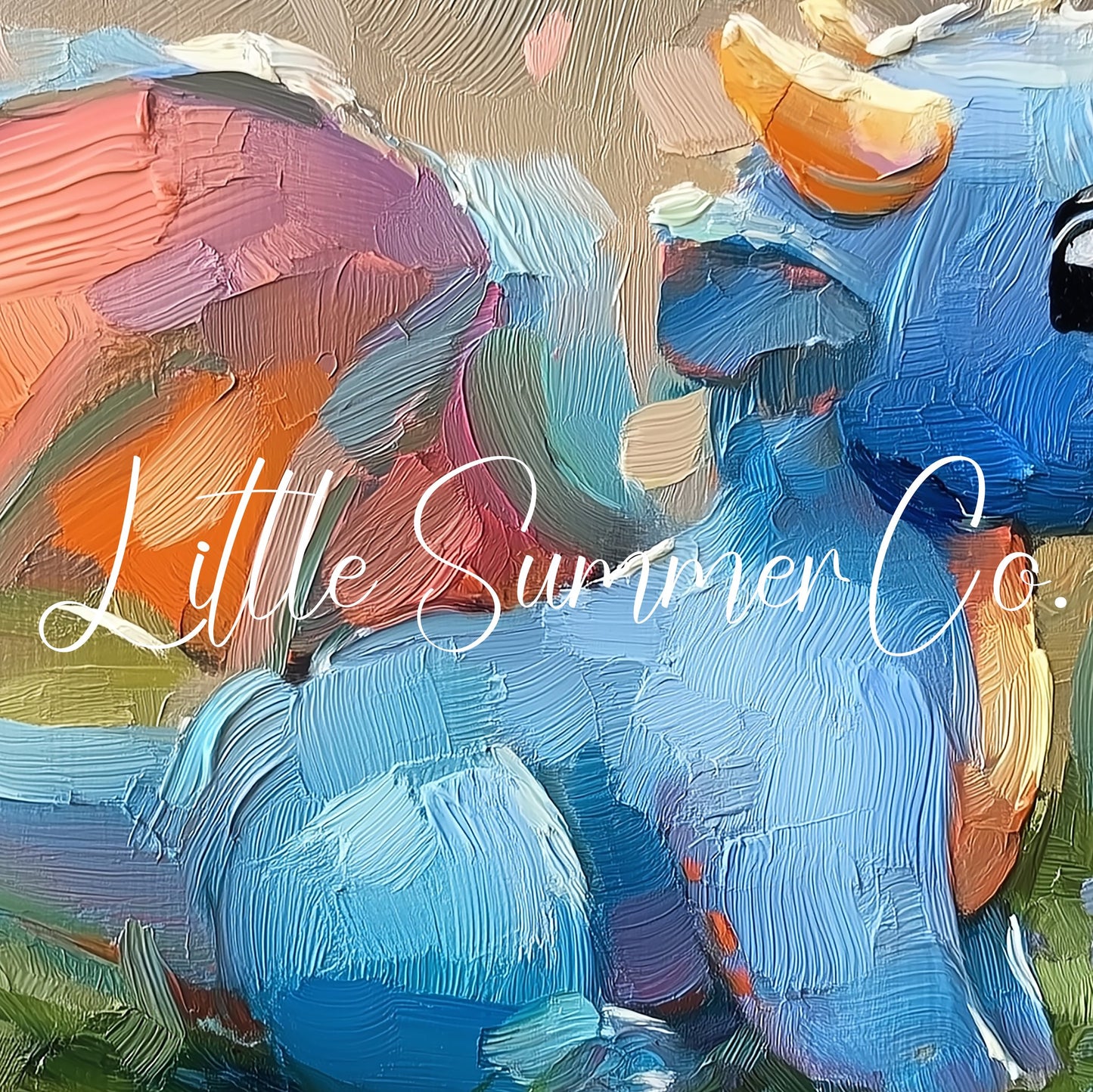 Baby Blue Dragon Frame TV Art displayed on a TV