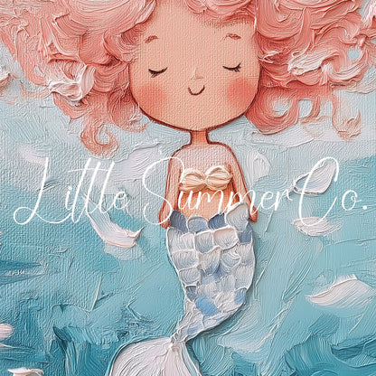 Sleeping Mermaid Frame TV Art displayed on a TV