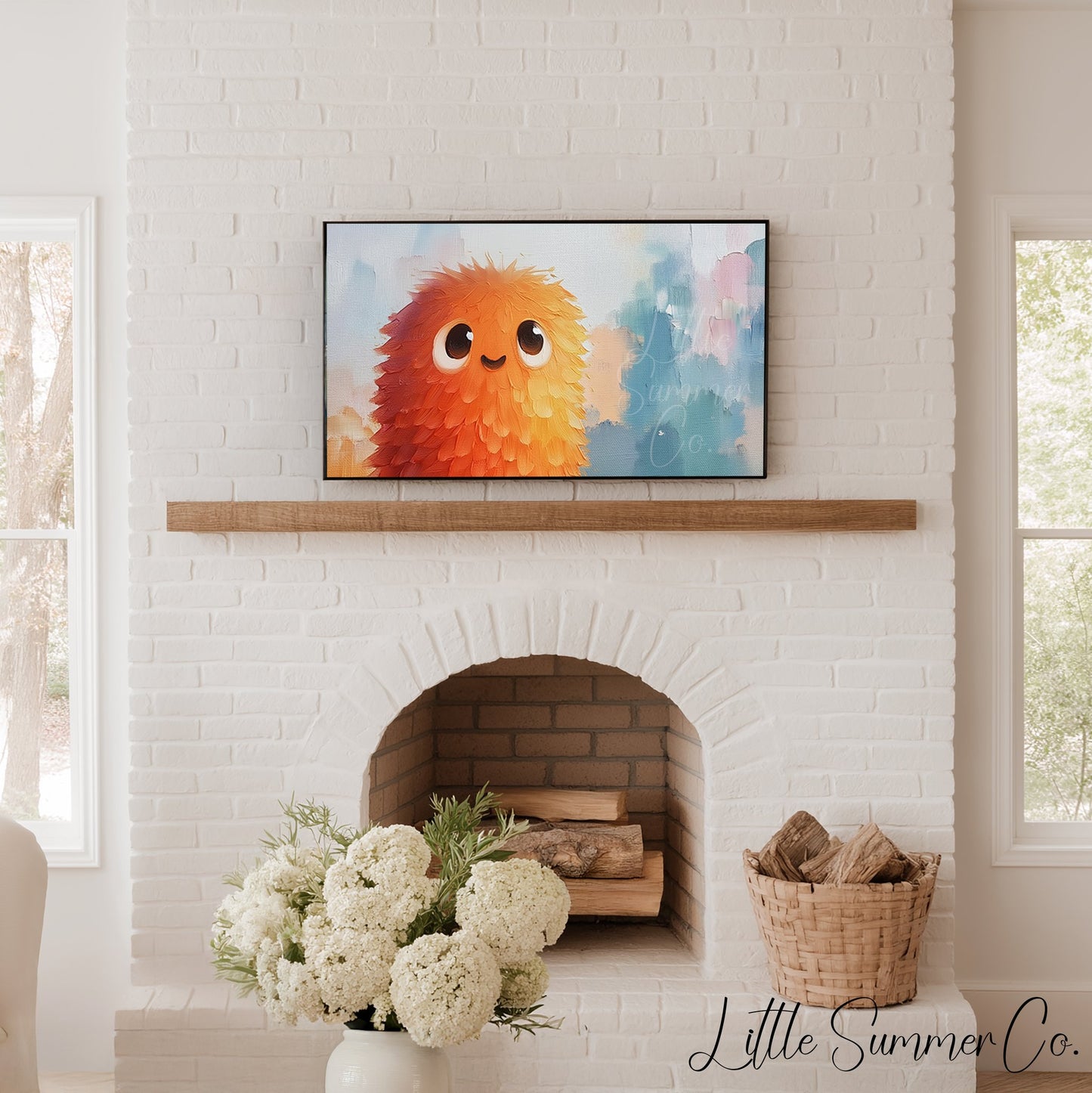 Fluffy Monster Frame TV Art displayed on a TV