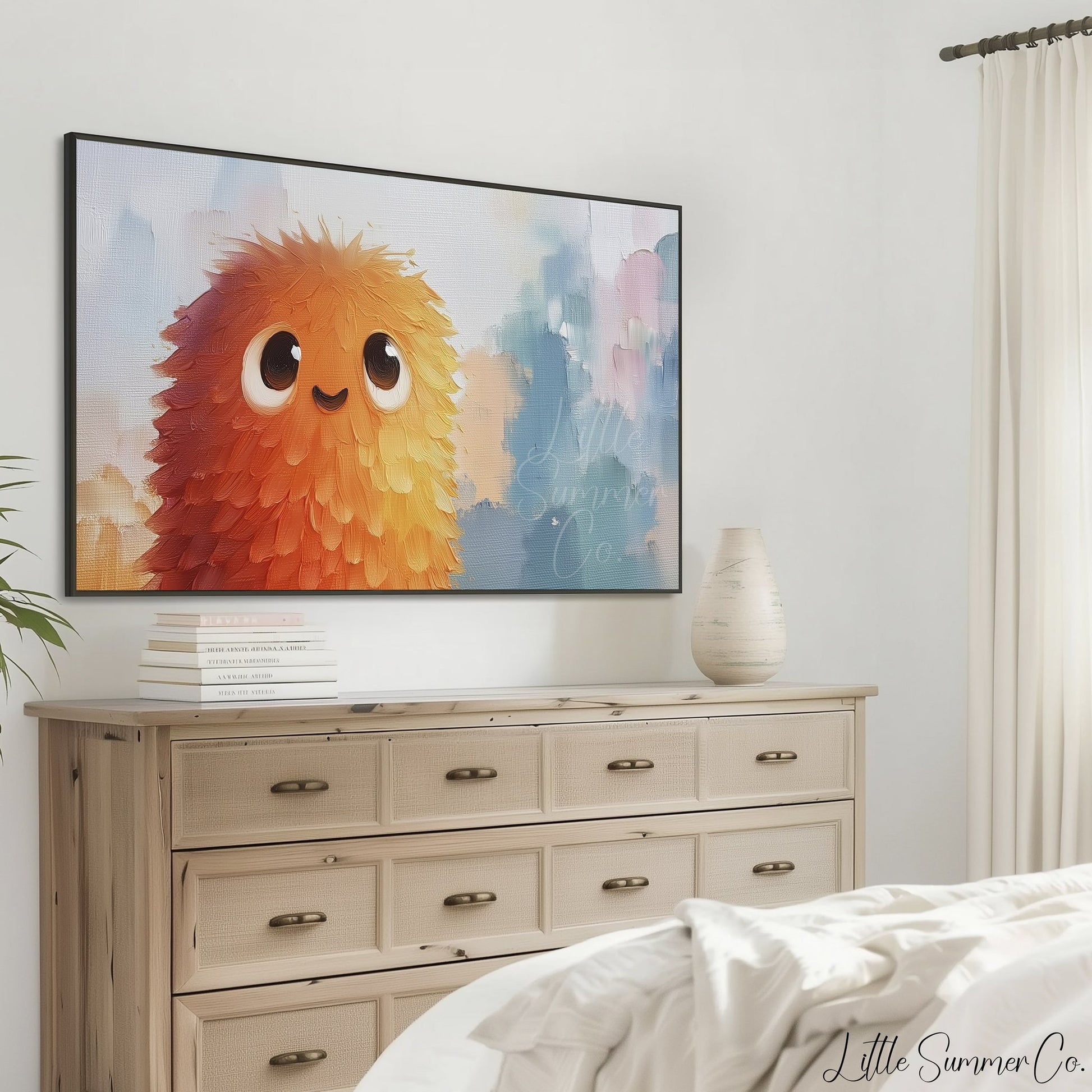 Fluffy Monster Frame TV Art displayed on a TV