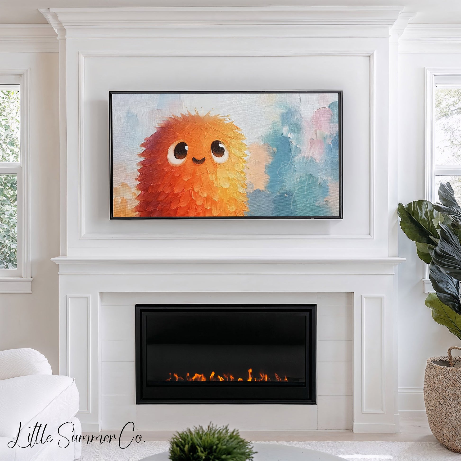 Fluffy Monster Frame TV Art displayed on a TV