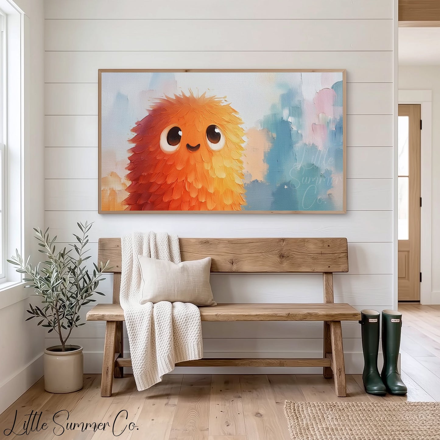 Fluffy Monster Frame TV Art displayed on a TV