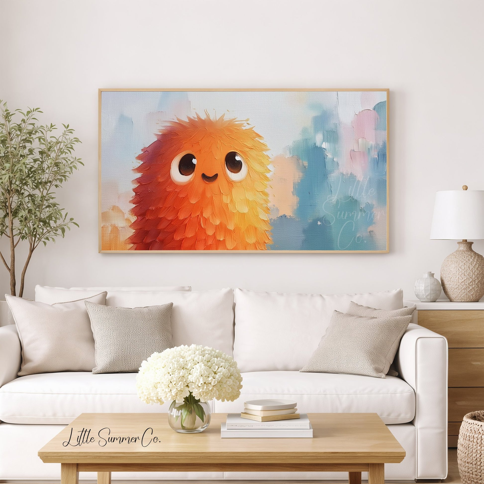 Fluffy Monster Frame TV Art displayed on a TV