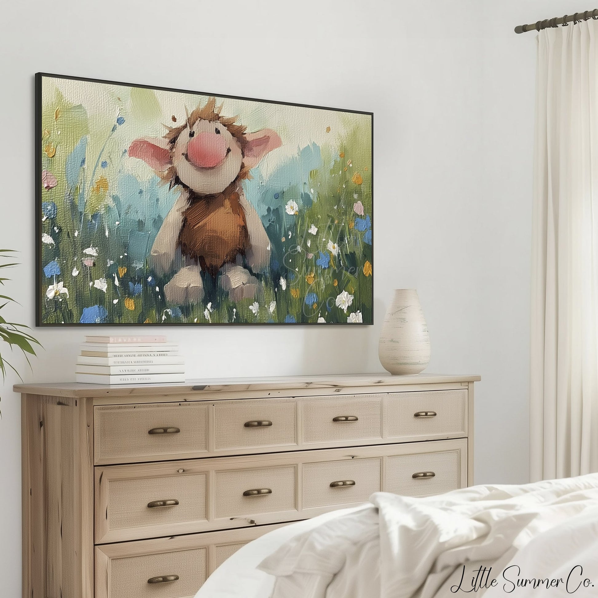 Happy Little Troll Frame TV Art displayed on a TV