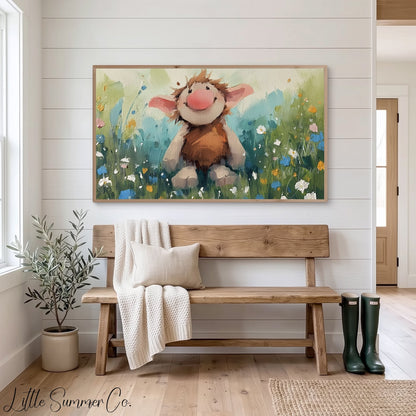 Happy Little Troll Frame TV Art displayed on a TV