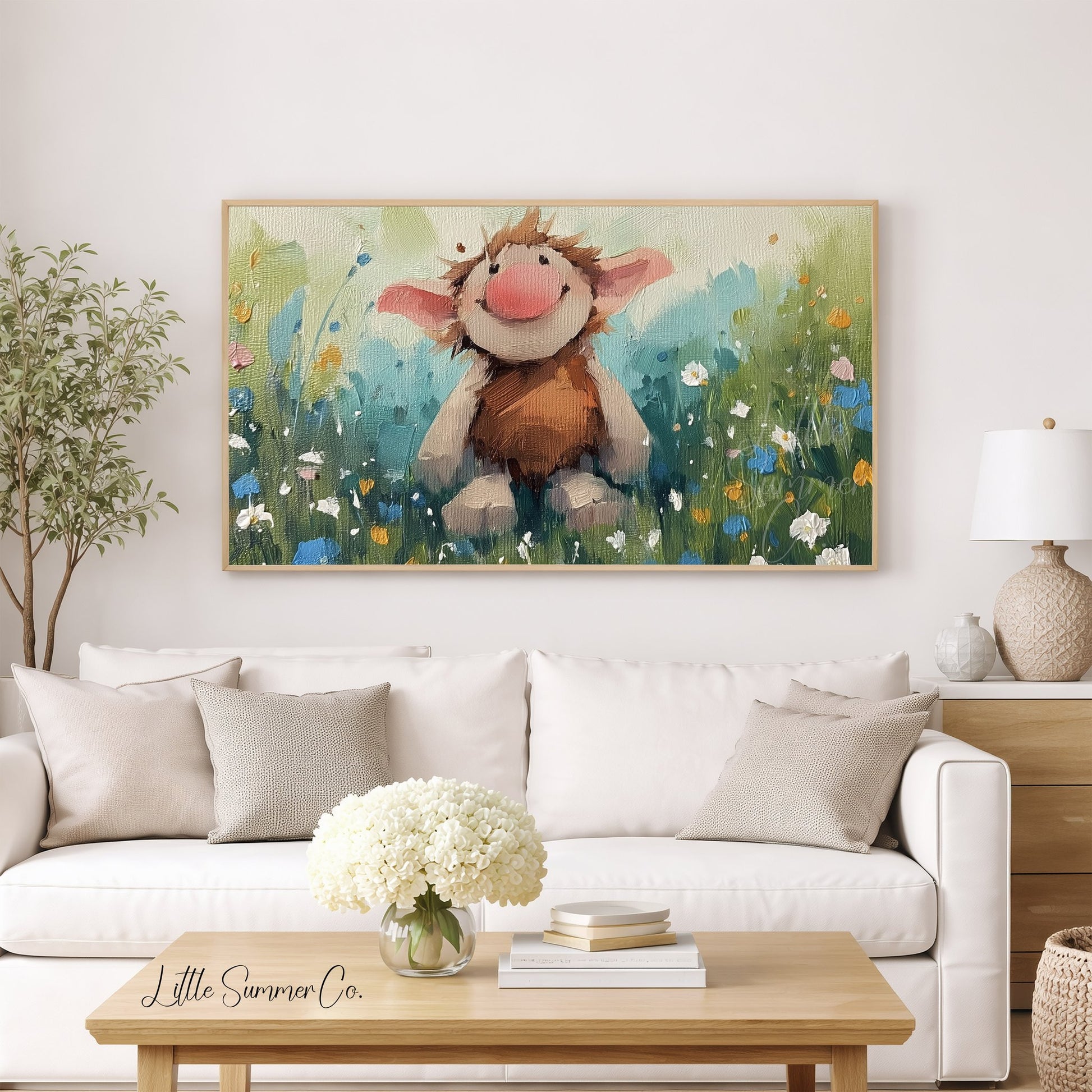 Happy Little Troll Frame TV Art displayed on a TV