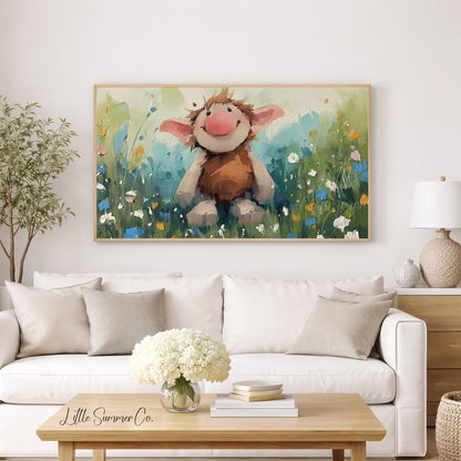 Happy Little Troll Frame TV Art displayed on a TV