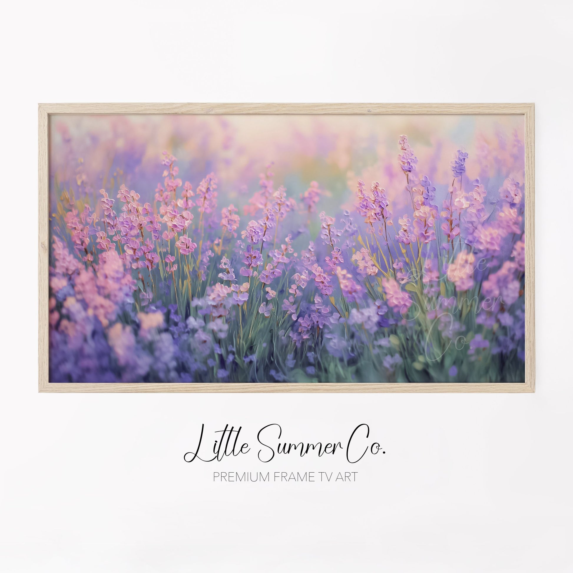 Lavender Meadow Frame TV Art displayed on a TV