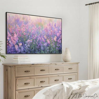 Lavender Meadow Frame TV Art displayed on a TV