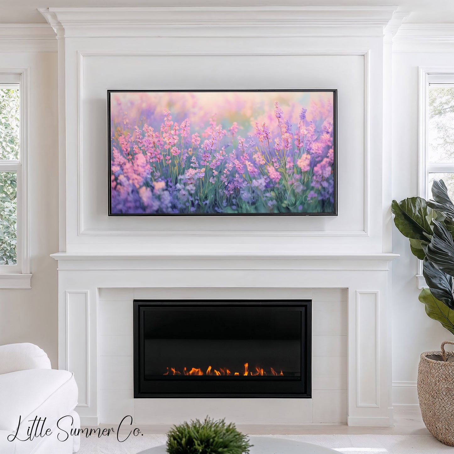 Lavender Meadow Frame TV Art displayed on a TV