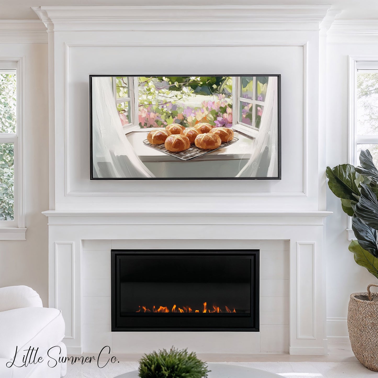 Fresh Hot Cross Buns Frame TV Art displayed on a TV