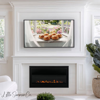 Fresh Hot Cross Buns Frame TV Art displayed on a TV
