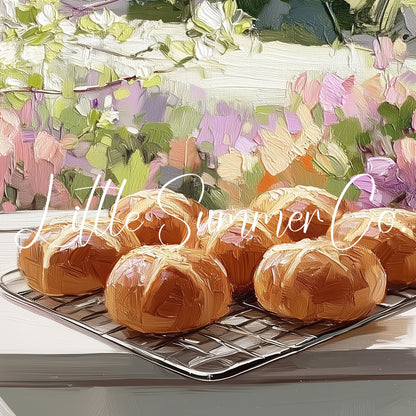Fresh Hot Cross Buns Frame TV Art displayed on a TV