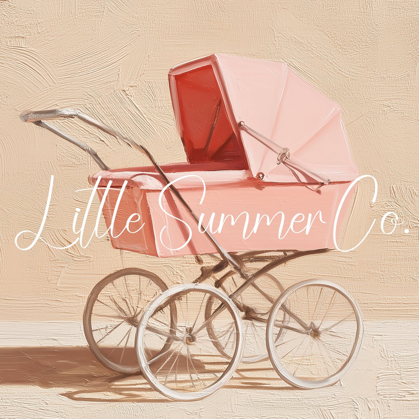 Pink Baby Pram Frame TV Art displayed on a TV