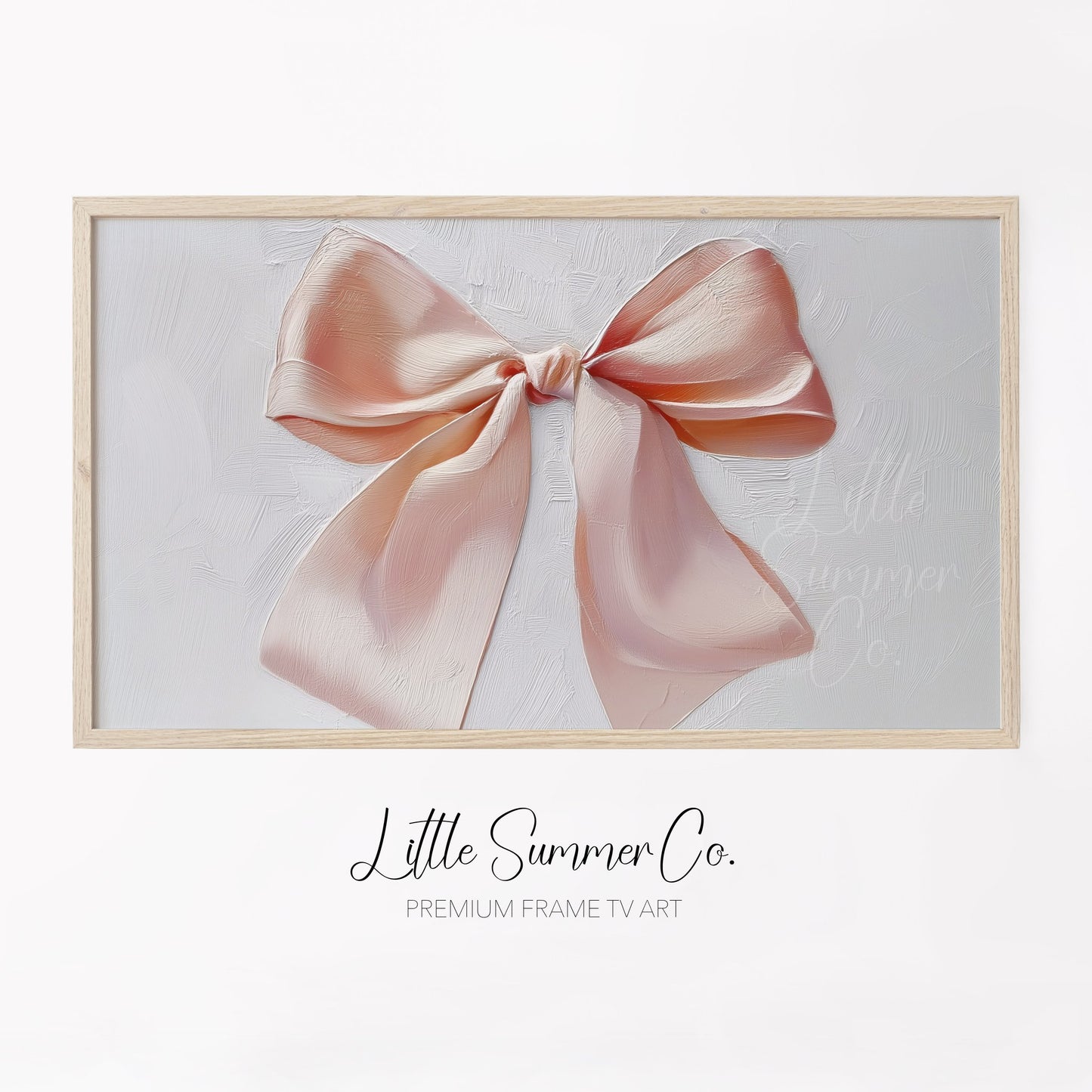Pink Satin Ribbon Bow Frame TV Art displayed on a TV