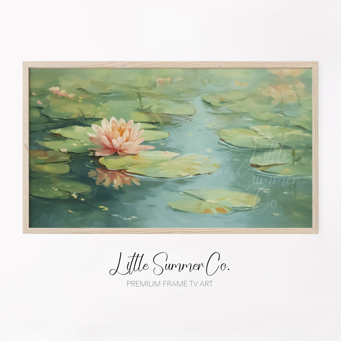 Water Lily Frame TV Art displayed on a TV