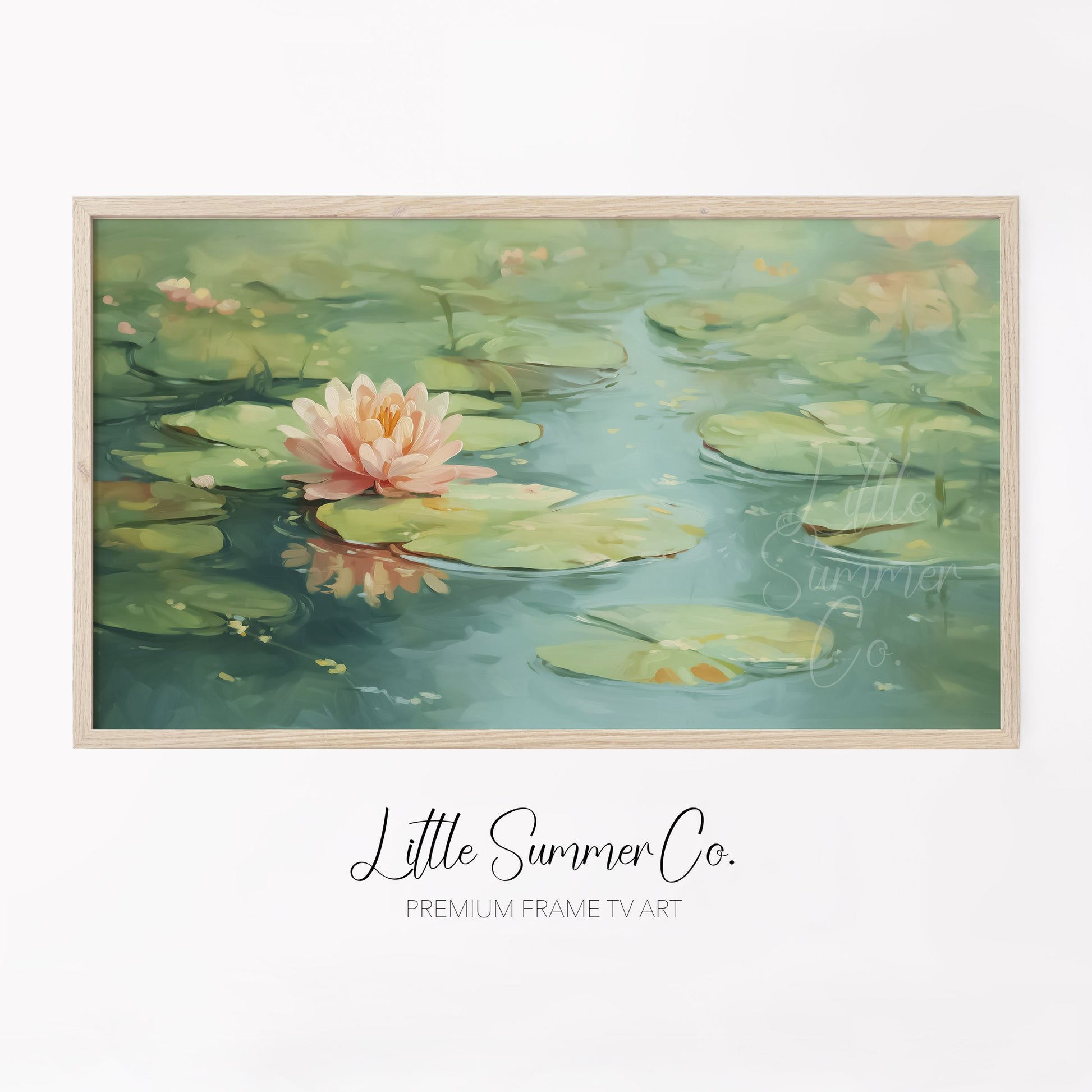 Water Lily Frame TV Art displayed on a TV
